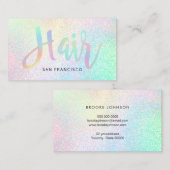 Carte De Visite script de couleurs arc-en-ciel pastel (Devant / Derrière)