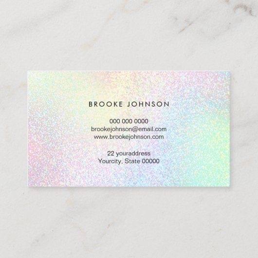 Carte De Visite script de couleurs arc-en-ciel pastel (Dos)