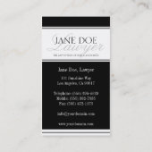 Carte De Visite Script de l'avocat du procureur - En-tête disponib (Dos)