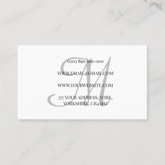 Carte De Visite Script de monogramme Brown de la grange rustique e (Dos)