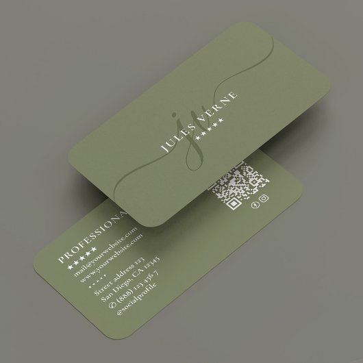 Carte De Visite Script de monogramme professionnel minimal