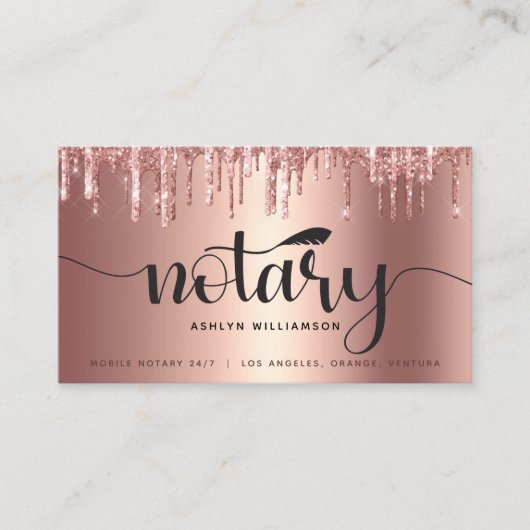 Carte De Visite Script de Parties scintillant de l'agent de signat (Devant)