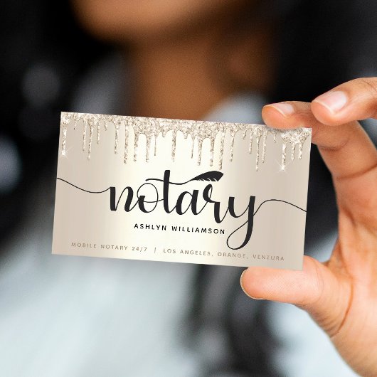 Carte De Visite Script de Parties scintillant Gold de l'agent de s