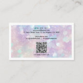 Carte De Visite Script de Parties scintillant Holographique modern (Dos)