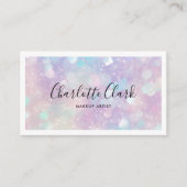 Carte De Visite Script de Parties scintillant Holographique modern (Devant)