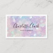 Carte De Visite Script de Parties scintillant Holographique modern (Devant)