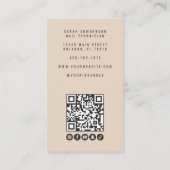Carte De Visite Script de photo de code QR de salon de manucure be (Dos)