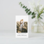 Carte De Visite Script de photographie de mariage élégant moderne (Debout devant)
