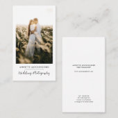 Carte De Visite Script de photographie de mariage élégant moderne (Devant / Derrière)