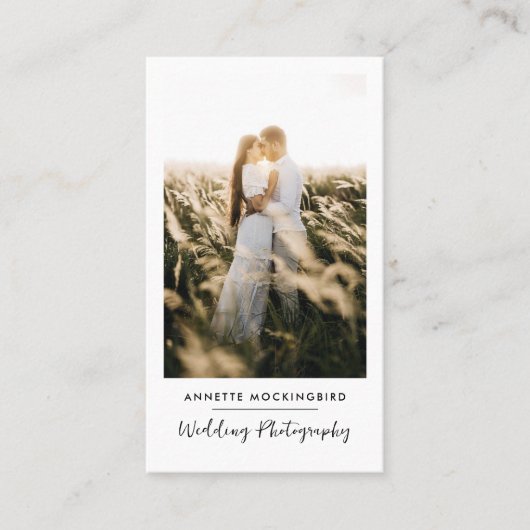 Carte De Visite Script de photographie de mariage élégant moderne (Devant)