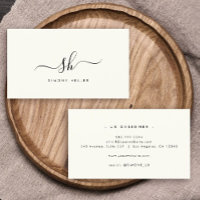 Script de pinceau Monogramme moderne noir ivoire s
