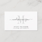 Carte De Visite Script de planificateur d'événement moderne simple (Devant)