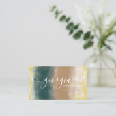 Carte De Visite Script de signature | Aquarelle Abstraite Beige Tu (Debout devant)