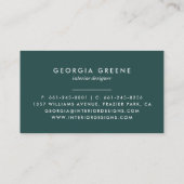 Carte De Visite Script de signature | Aquarelle abstraite sarcelle (Dos)