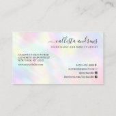 Carte De Visite Script de signature arc-en-ciel Pastel moderne (Dos)