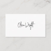 Carte De Visite Script de signature, Busi professionnel blanc mode (Devant)