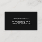 Carte De Visite Script de signature calligraphie noir et blanc (Dos)