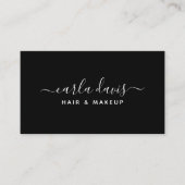 Carte De Visite Script de signature calligraphie noir et blanc (Devant)