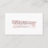 Carte De Visite Script de signature couleur rose et gris Rose pous (Devant)