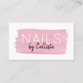 Carte De Visite Script de signature d'aquarelle des ongles (Devant)