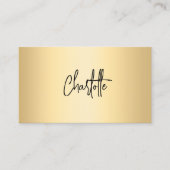 Carte De Visite Script de signature de code QR noir or (Devant)