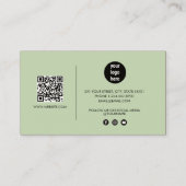 Carte De Visite Script de signature de verdure Code QR rustique Kr (Dos)