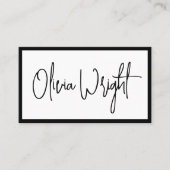 Carte De Visite Script de signature en gras, moderne White Profess (Devant)