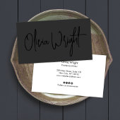 Carte De Visite Script de signature en gras, noir professionnel su