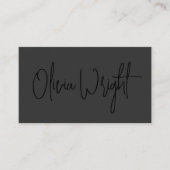 Carte De Visite Script de signature en gras, noir professionnel su (Devant)