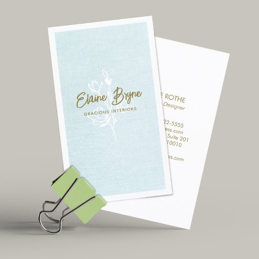 Carte De Visite Script de signature florale de la branche de Magno