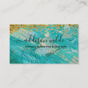 Carte De Visite Script de signature holographique Moderne Glam Pai