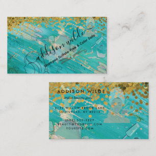 Carte De Visite Script de signature holographique Moderne Glam Pai