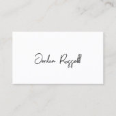 Carte De Visite Script de signature manuscrit noir et blanc (Devant)