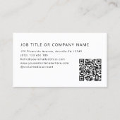 Carte De Visite Script de signature moderne élégant Code QR modern (Dos)