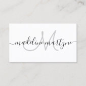 Carte De Visite Script de signature moderne élégant Code QR modern (Devant)