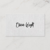 Carte De Visite Script de signature moderne, Linge gris profession (Devant)