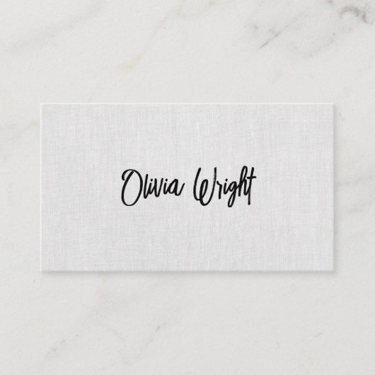 Carte De Visite Script de signature moderne, Linge gris profession (Devant)