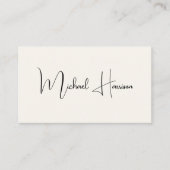 Carte De Visite Script de signature moderne QR Code Creme professi (Devant)
