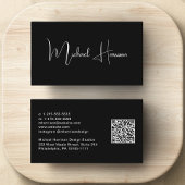 Carte De Visite Script de signature moderne QR Code professionnel 