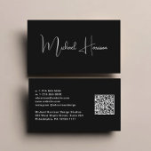 Carte De Visite Script de signature moderne QR Code professionnel