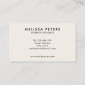 Carte De Visite Script de signature moderne simple (Dos)