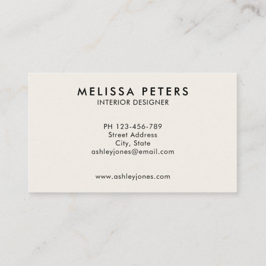 Carte De Visite Script de signature moderne simple (Dos)