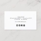 Carte De Visite Script de signature noire simple Icônes de médias  (Dos)