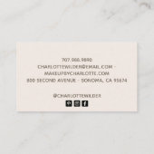 Carte De Visite Script de signature rose pâle de maquillage (Dos)