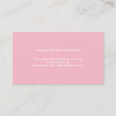 Carte De Visite Script de signature rose pastel Calligraphie (Dos)