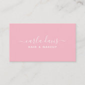 Carte De Visite Script de signature rose pastel Calligraphie (Devant)