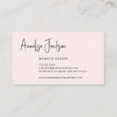 Carte De Visite Script de signature simple pâle peintre de maquill (Devant)