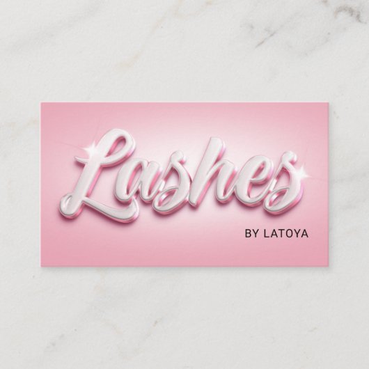 Carte De Visite Script de style Tec3D de l'artiste Eyelash rose bl (Devant)