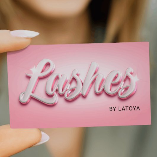 Carte De Visite Script de style Tec3D de l'artiste Eyelash rose bl