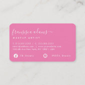 Carte De Visite Script de trait d'Aquarelle rose (Dos)